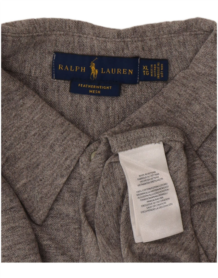 Ralph Lauren Chemise Homme XL Gris Moucheté Coton