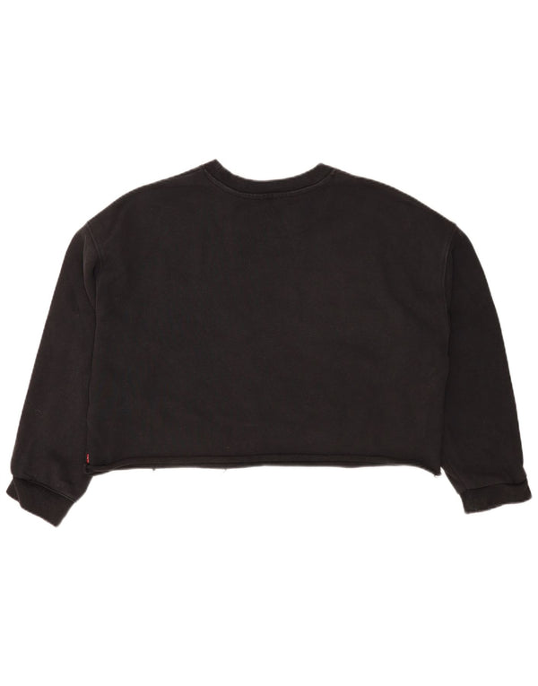 Levi's Sweat-shirt court surdimensionné pour femme UK 16 Large Gris Rayé