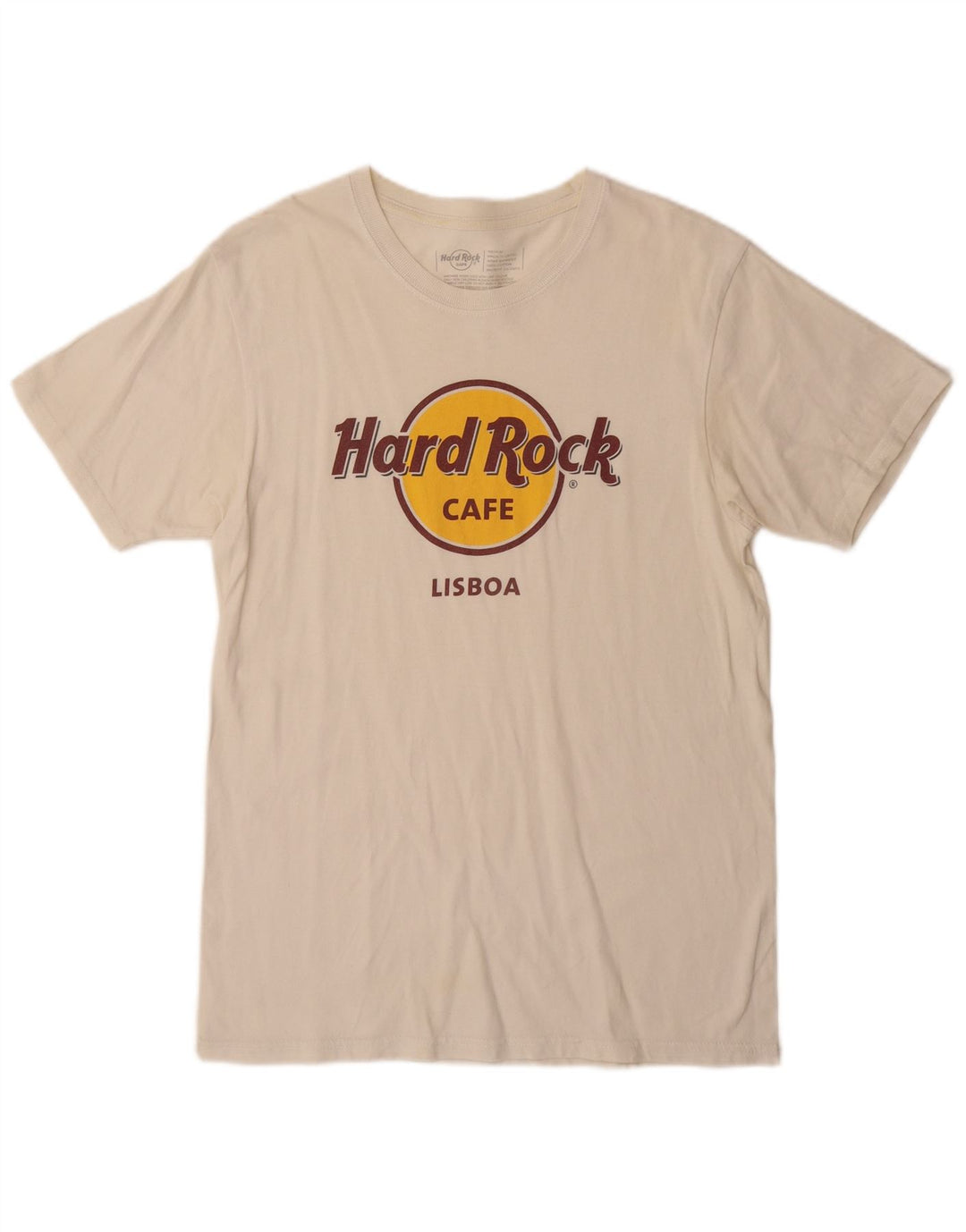 Hard Rock Cafe Lisboa Graphic T-Shirt Homme Blanc cassé Coton