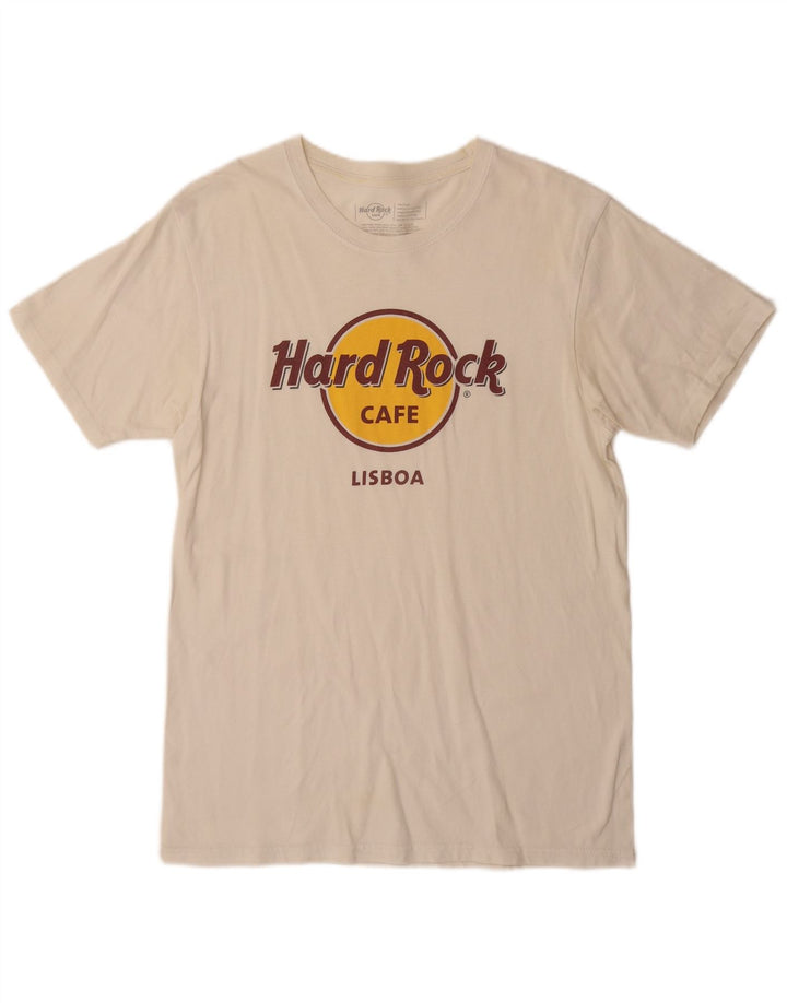 Hard Rock Cafe Lisboa Graphic T-Shirt Homme Blanc cassé Coton