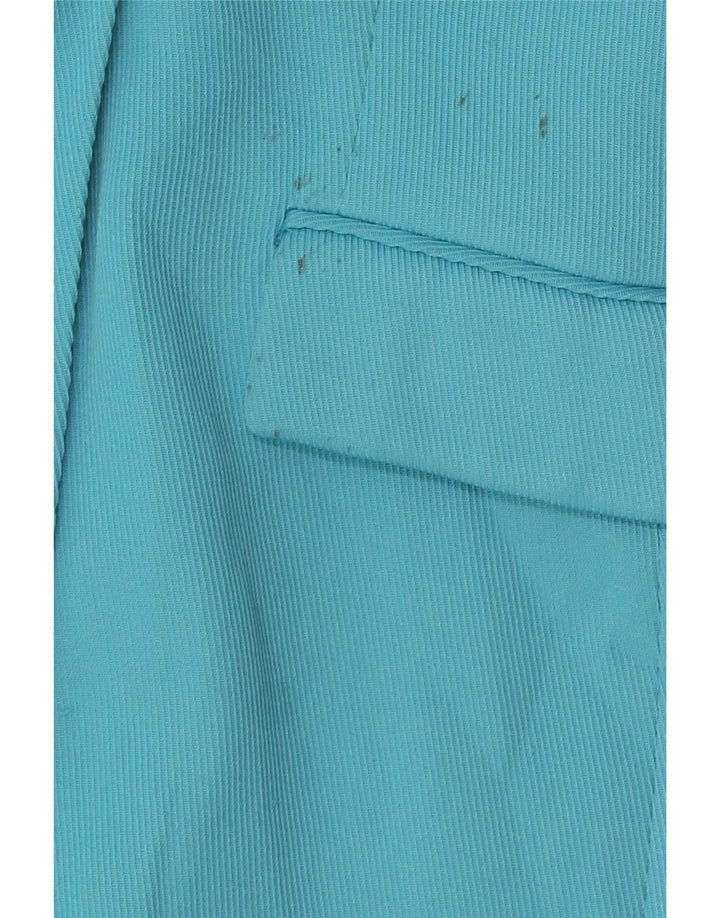Zara Veste Blazer Double Boutonnage Femme UK 10 Petit Bleu Polyester