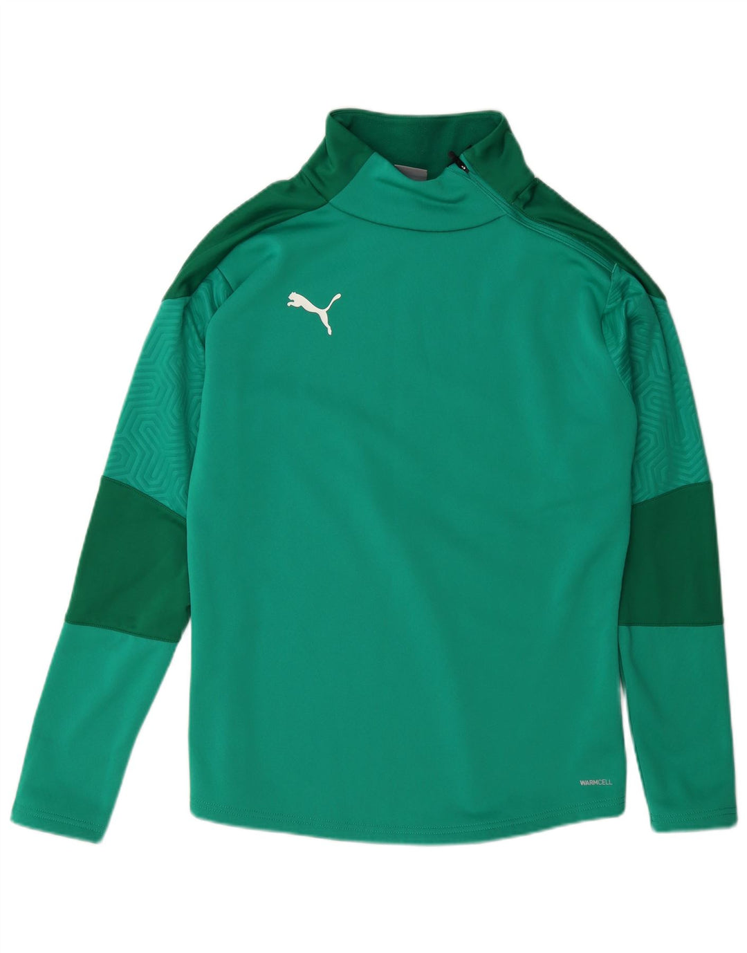 Puma Sweat-Shirt Zip Neck Homme Vert Moyen Colorblock Polyester