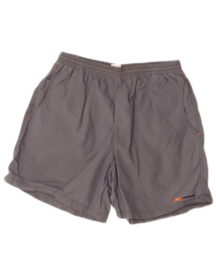 Reebok Short de Sport Homme Gris Moyen Nylon