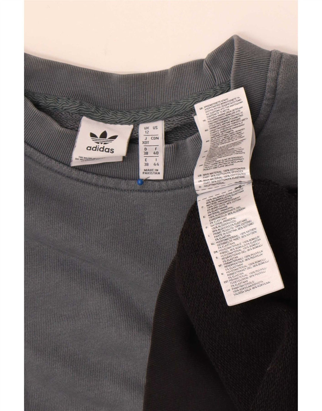 Adidas Sweat-shirt graphique pour femme UK 12 Gris moyen Colourblock
