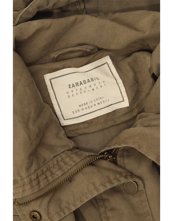 Zara Parka surdimensionnée à capuche pour femme UK 14 Kaki moyen