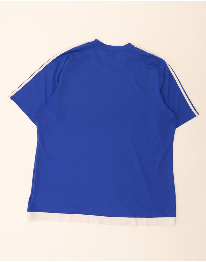 Adidas Climalite T-Shirt Top 2XL Bleu Colorblock Polyester