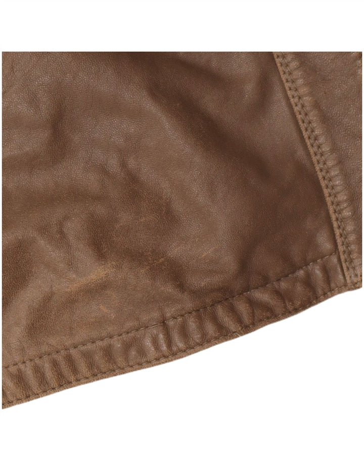 Cristiano Di Thiene Veste en cuir pour femme UK 14 Cuir marron moyen