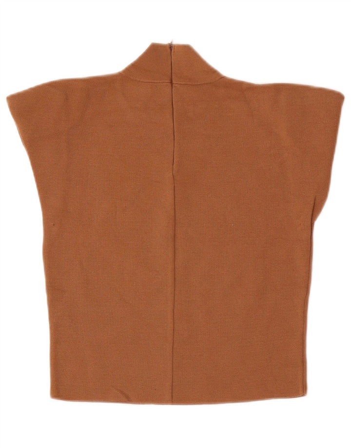 Zara Womens Crop Blouse Top UK 12 Viscose Beige Moyen