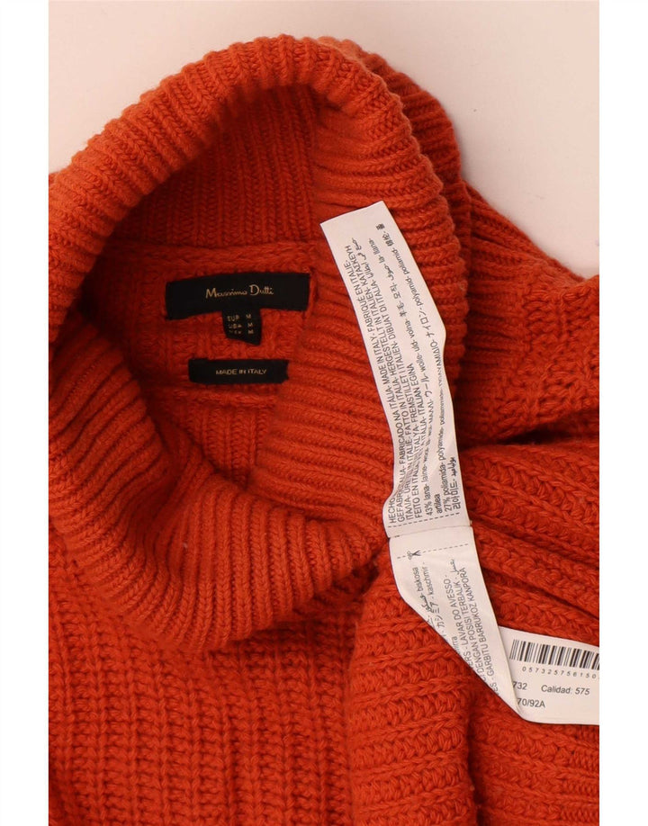 Massimo Dutti Pull surdimensionné à col roulé pour femme UK 14 Orange moyen
