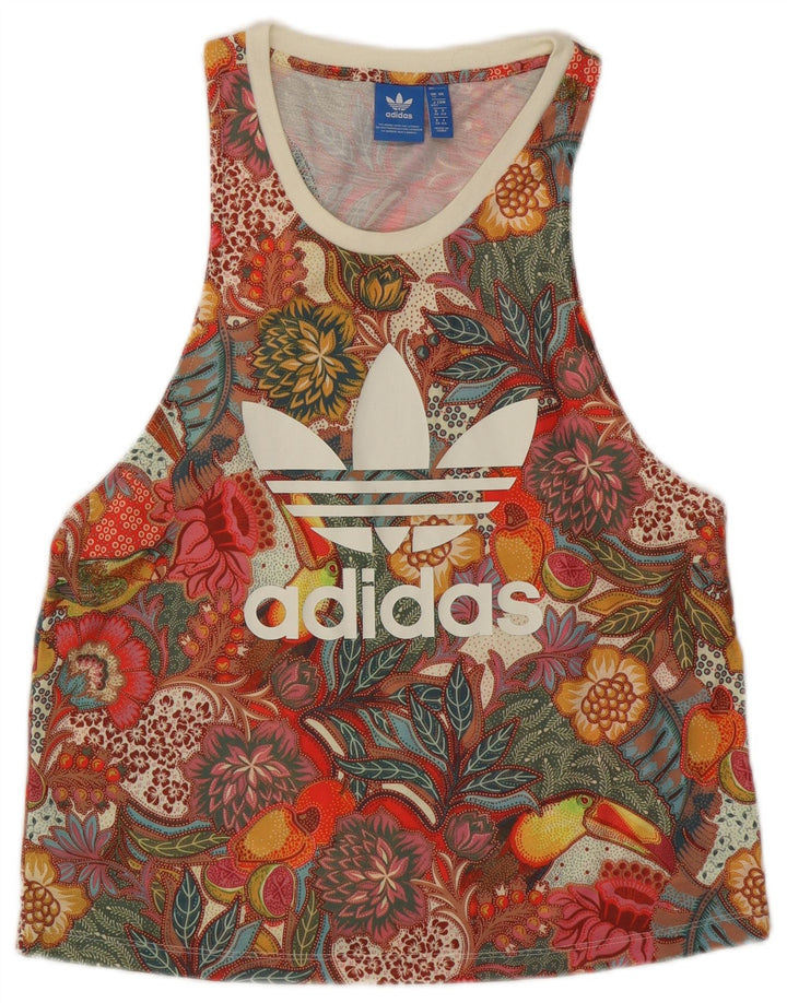 ADIDAS Débardeur graphique pour femme UK 12 Polyester floral multicolore moyen