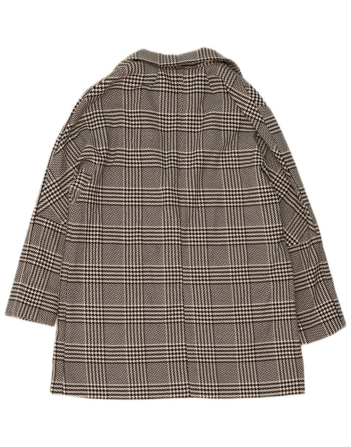 Zara Veste blazer surdimensionnée à 1 bouton pour femme UK 10 Petit pied-de-poule noir