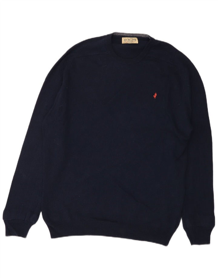 Marlboro Classics Pull à col rond pour homme XL en laine bleu marine