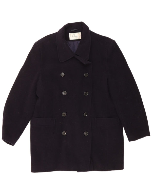 St. Bernard Manteau Double Boutonnage Femme UK 14 Grande Laine Bleu Marine