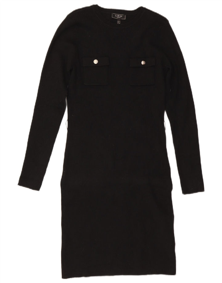 Lipsy Femme Robe Pull UK 42 Medium Noir Polyamide