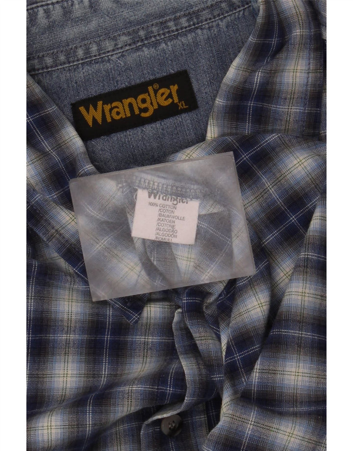 Wrangler Chemise Homme XL Bleu Carreaux Coton
