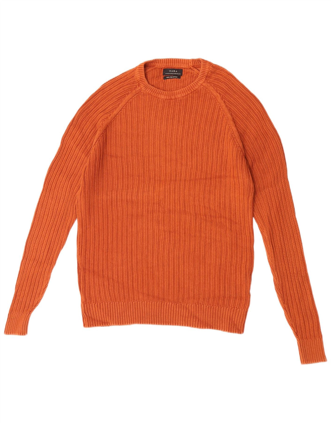 Zara Pull à col rond pour homme en coton marron moyen