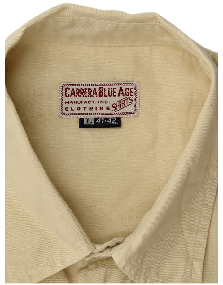 Carrera Chemise Homme Taille 41/42 Large Beige