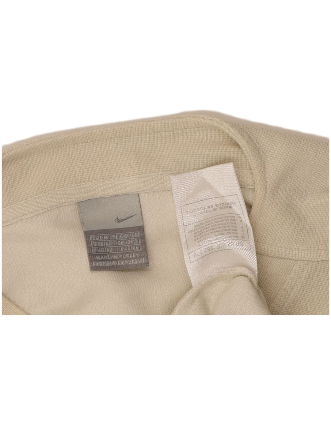 NIKE Haut court à manches longues pour femme UK 10/12 Coton blanc cassé moyen