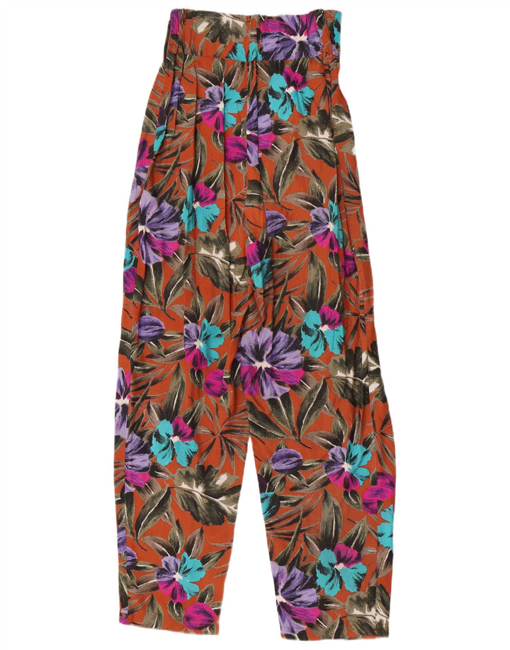 Pantalon Harem Femme Vintage W25 L29 Floral Multicolore
