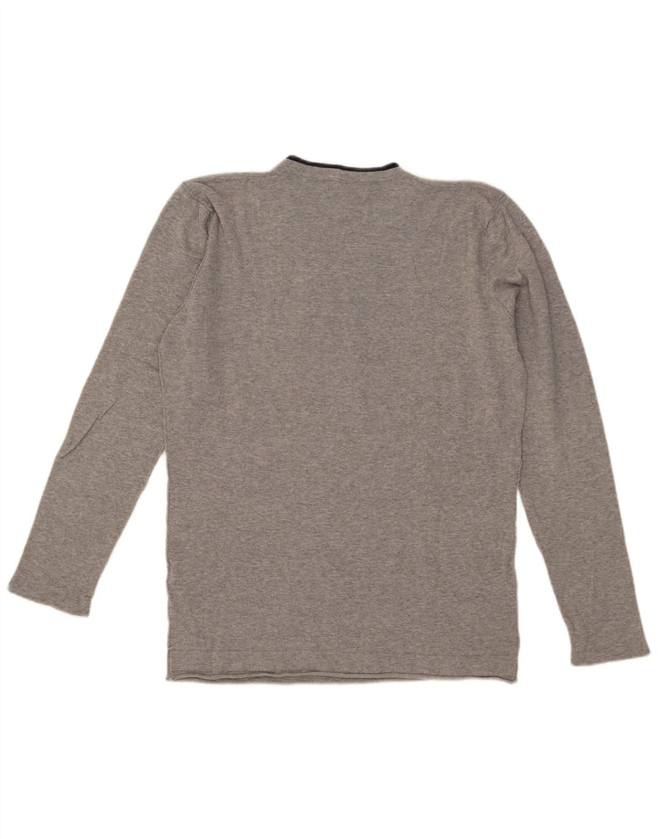 Zara Pull col V pour homme en coton gris Taille L
