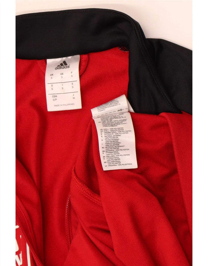 Adidas Veste de survêtement graphique pour homme Petit polyester color block rouge