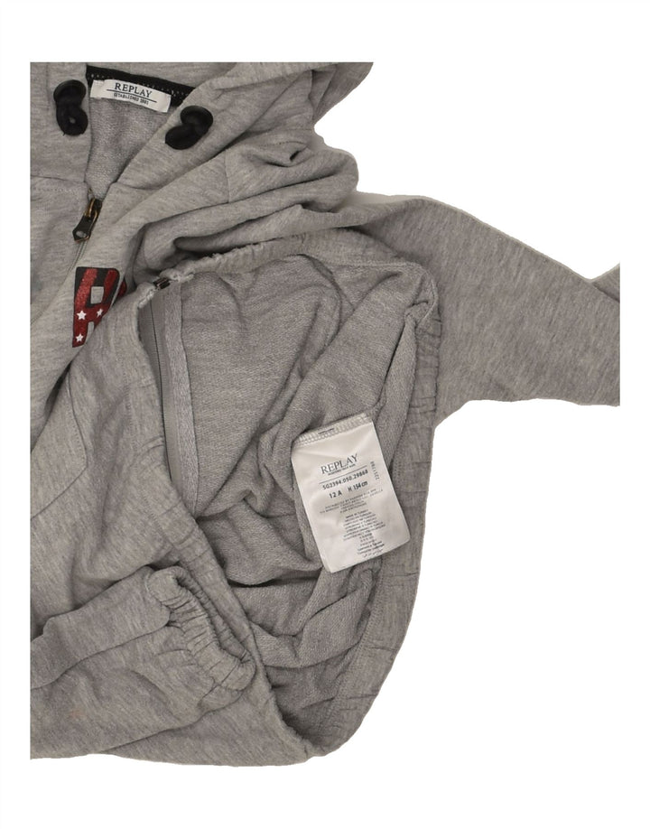 REPLAY Boys Zip Hoodie Sweater 11-12 Years Grey Cotton | Vintage Replay | Thrift | Second-Hand Replay | Used Clothing | Messina Hembry 