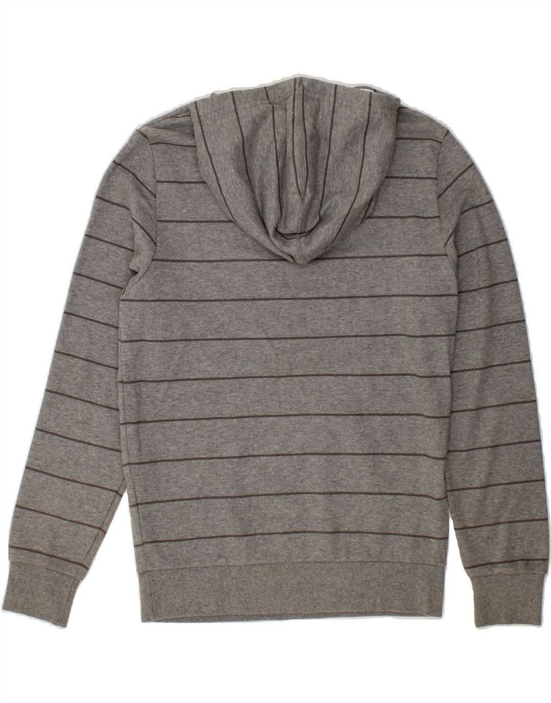 PUMA Mens Hoodie Jumper Medium Grey Striped Cotton Vintage Puma and Second-Hand Puma from Messina Hembry 