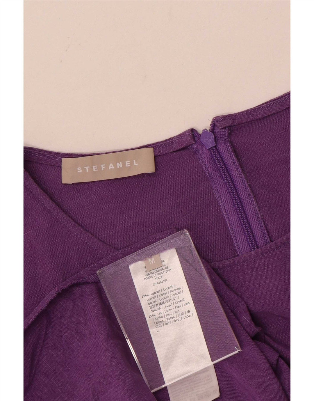 Stefanel Robe longue surdimensionnée pour femme UK 44 Lyocell violet moyen