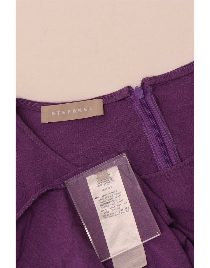 Stefanel Robe longue surdimensionnée pour femme UK 44 Lyocell violet moyen
