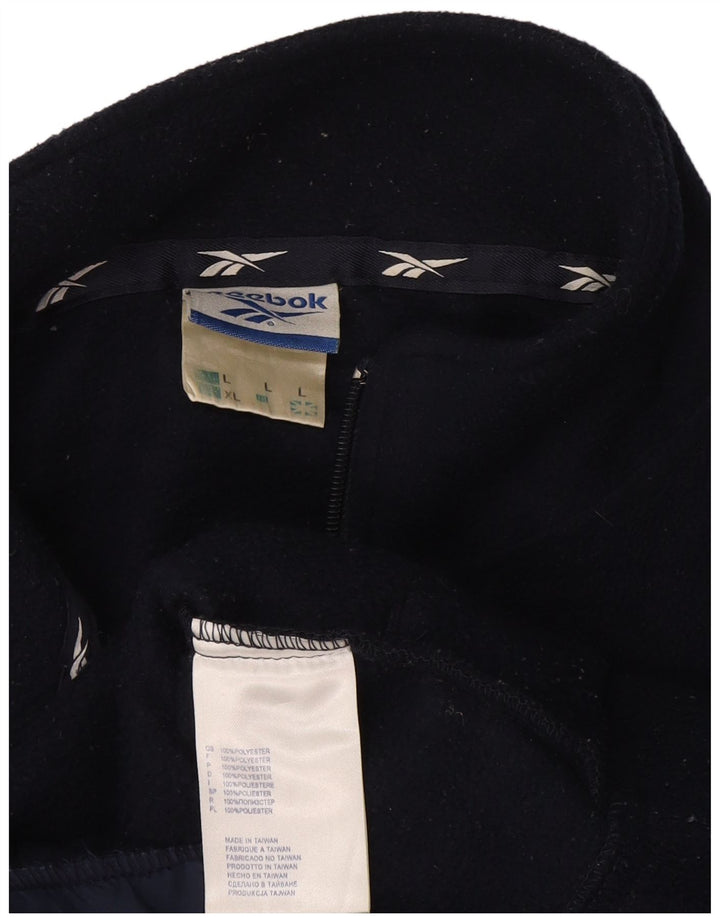 Reebok Veste polaire pour homme UK 40 Large Bleu marine Polyester