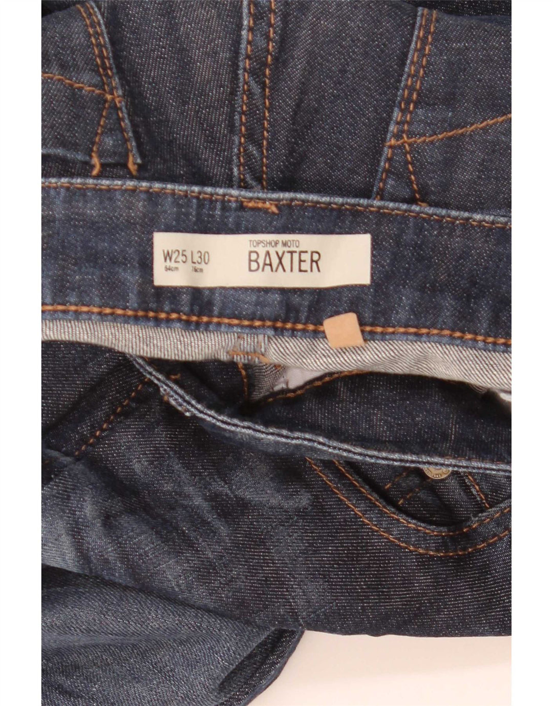 Topshop Jean Slim Baxter Femme W25 L30 Bleu Marine Coton