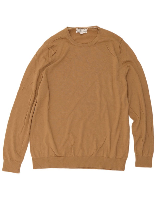 Marks & Spencer Pull à col rond autographe pour homme Beige 2XL