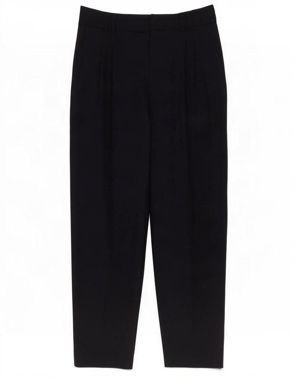 Zara Pantalon Chino Taille Haute Pour Femme EU 38 Small W28 L27 Bleu Marine