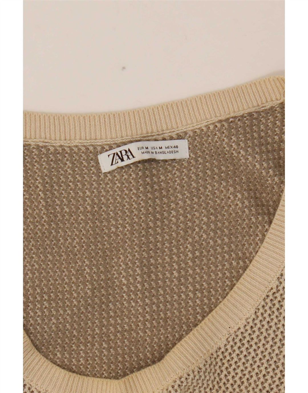 Zara Femme Crop Débardeur UK 14 Beige Moyen