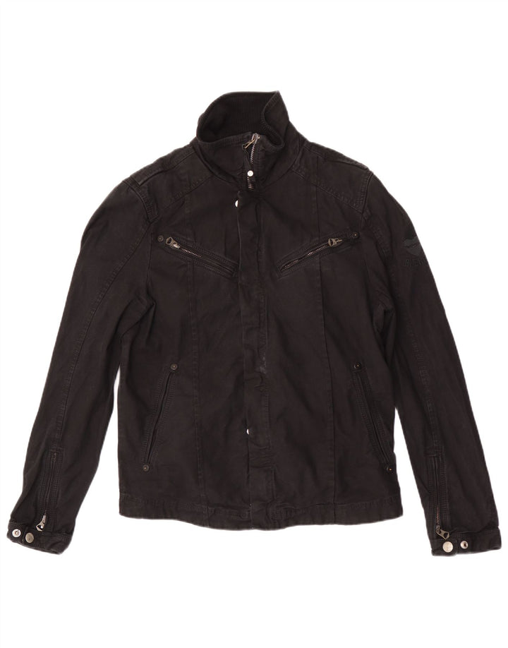 ENERGIE Veste en Jean Homme UK 38 Moyen Noir Coton