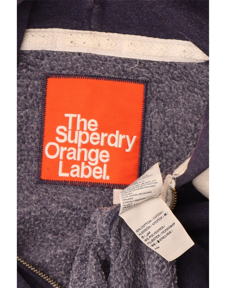 Superdry Pull à capuche zippé en coton bleu marine moyen