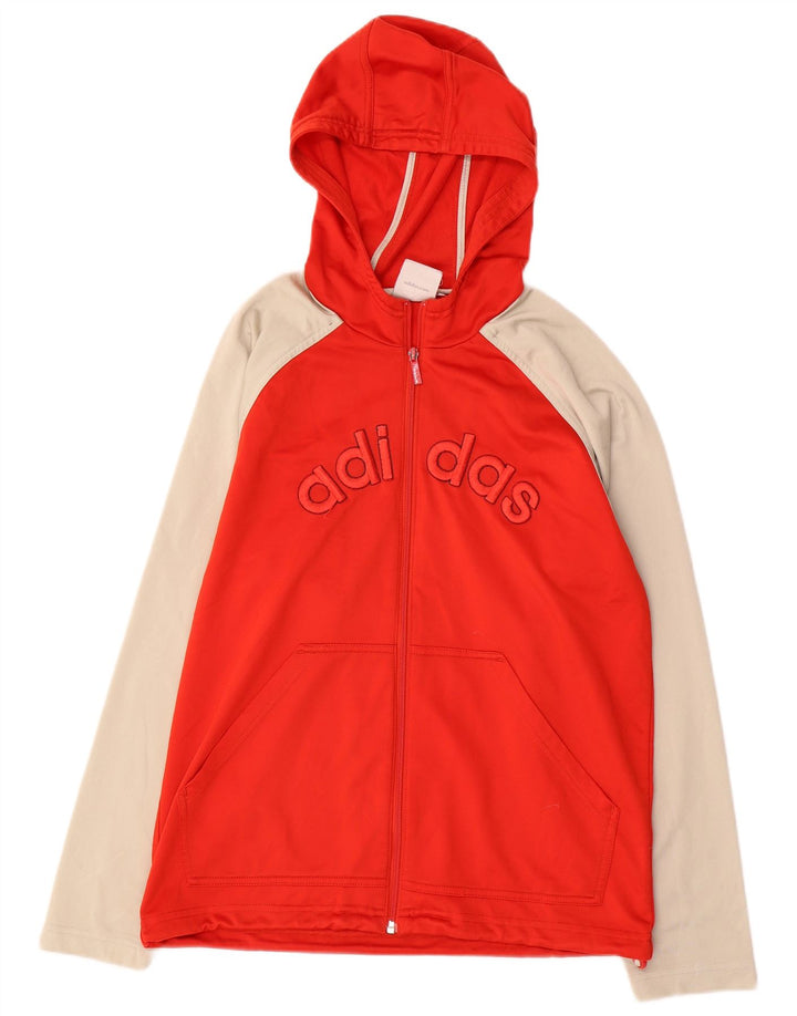 ADIDAS Pull à capuche zippé graphique pour garçon 13-14 ans Rouge Colourblock