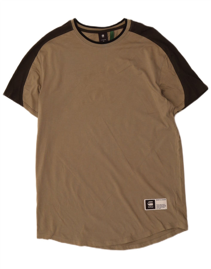 G-Star Homme T-Shirt Top Kaki Colorblock Coton