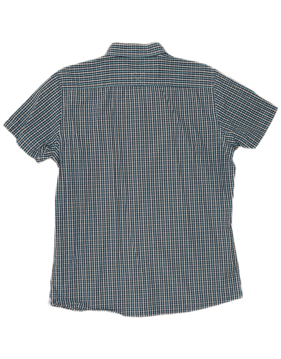Conte of Florence Chemise à manches courtes pour homme Grand vichy bleu