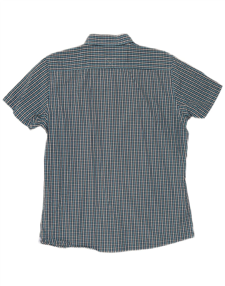 Conte of Florence Chemise à manches courtes pour homme Grand vichy bleu