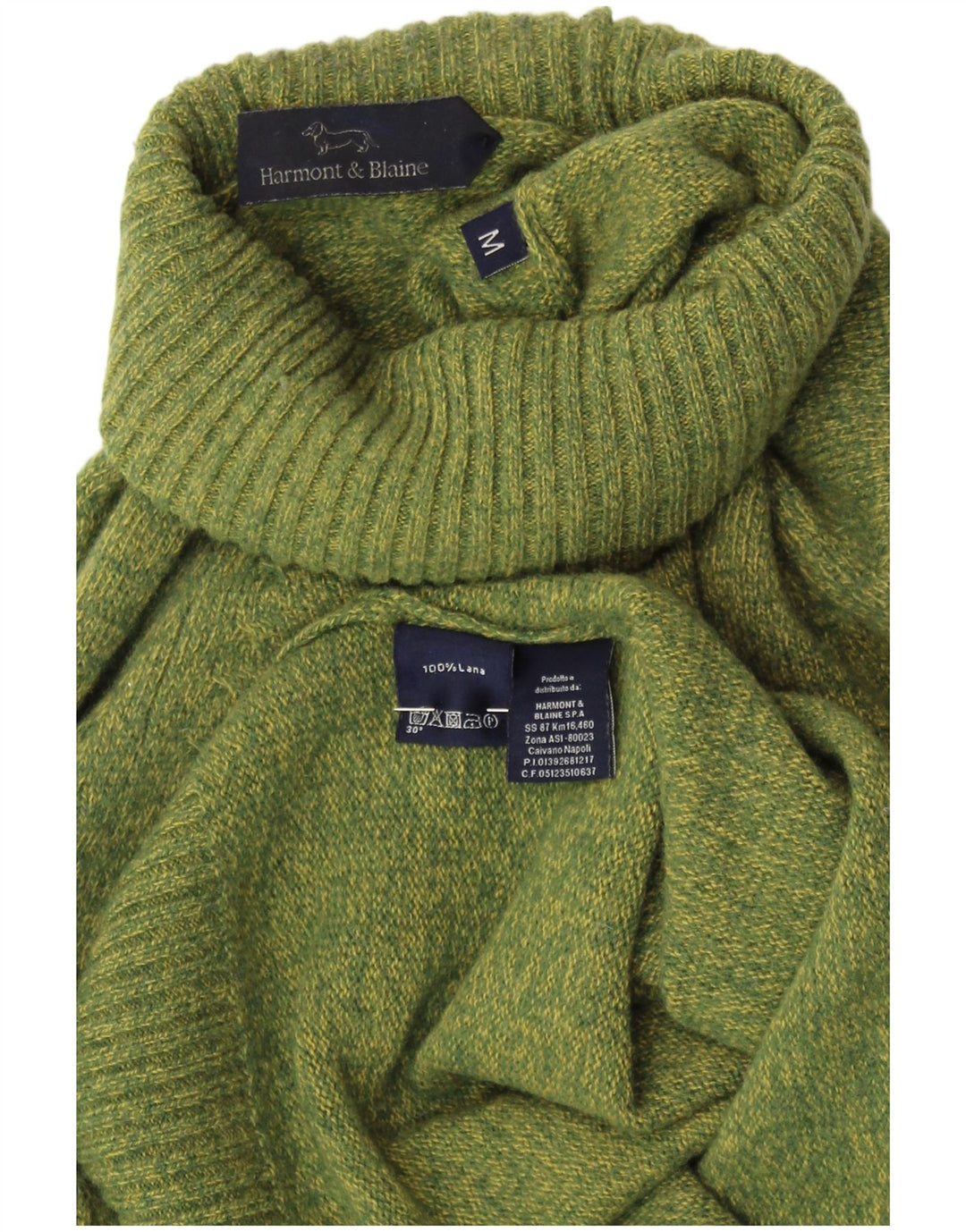 HARMONT & BLAINE Pull col roulé pour femme UK 14 Vert moyen