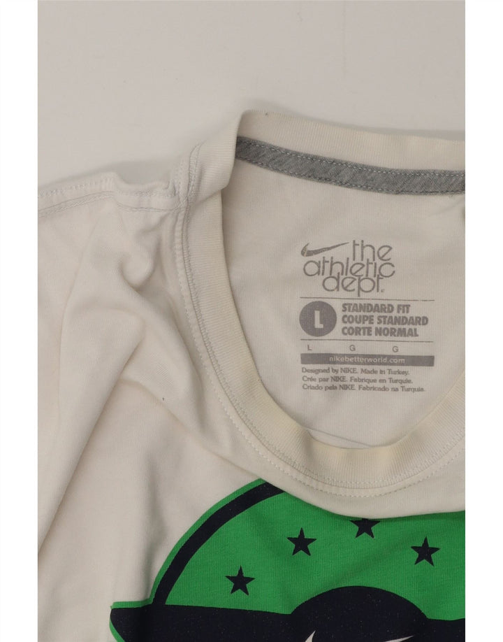 NIKE T-shirt coupe standard pour homme Coupe standard Blanc Taille L