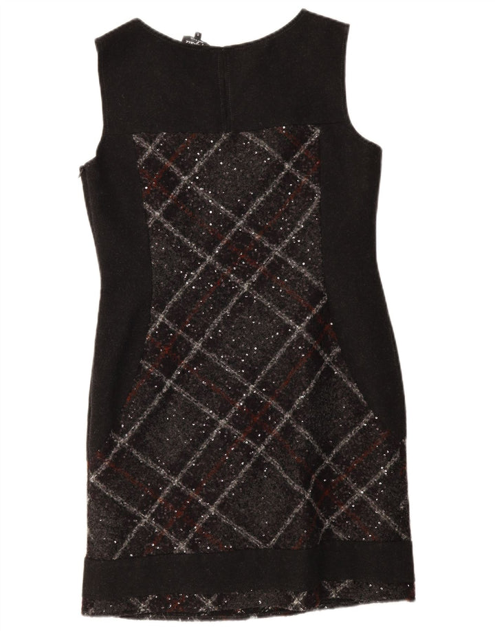 Marks & Spencer Robe fourreau Per Una pour femme UK 12 à carreaux noirs moyens