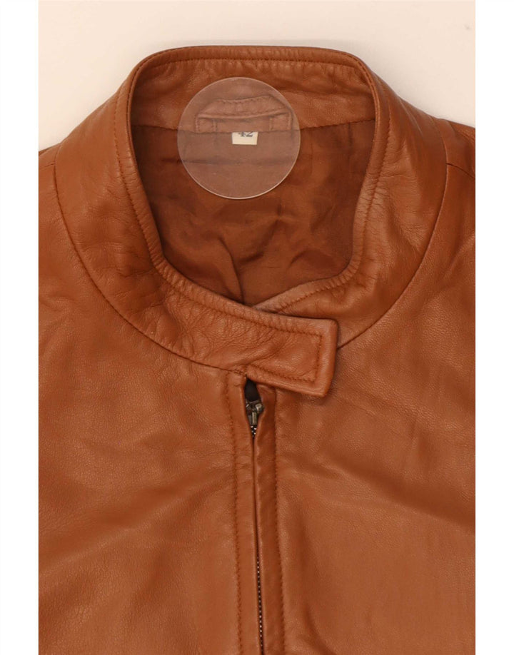 veste en cuir femme vintage IT 42 Brun moyen