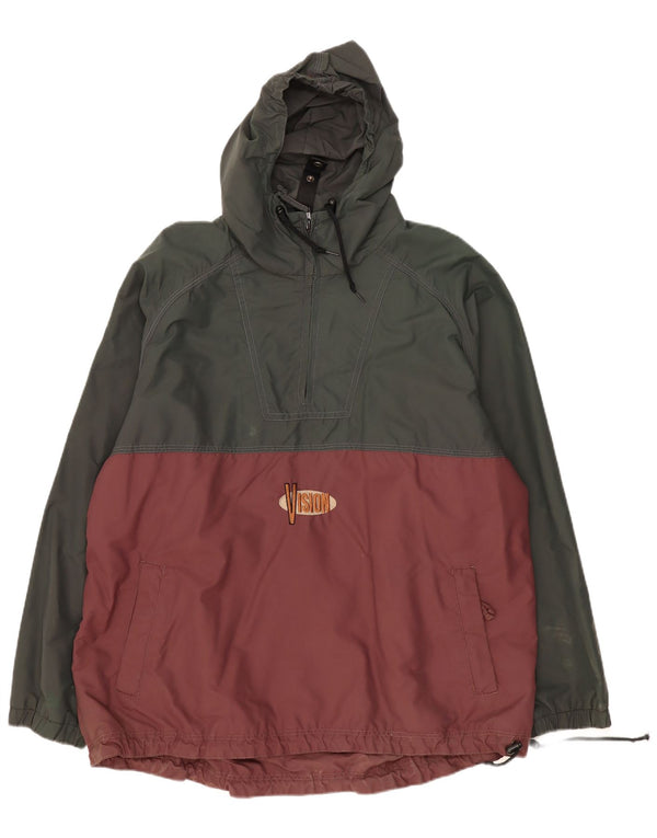Vision Street Wear Veste de Pluie Pull pour Homme UK 42 XL Kaki Colourblock