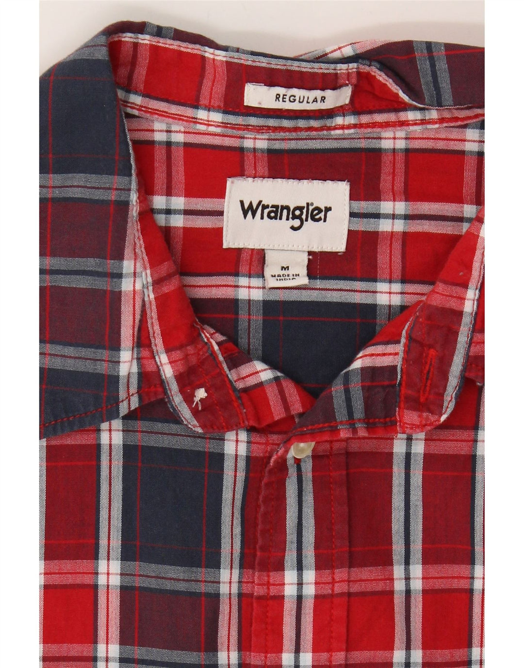 WRANGLER Mens Regular Fit Shirt Medium Red Check Cotton Vintage Wrangler and Second-Hand Wrangler from Messina Hembry 