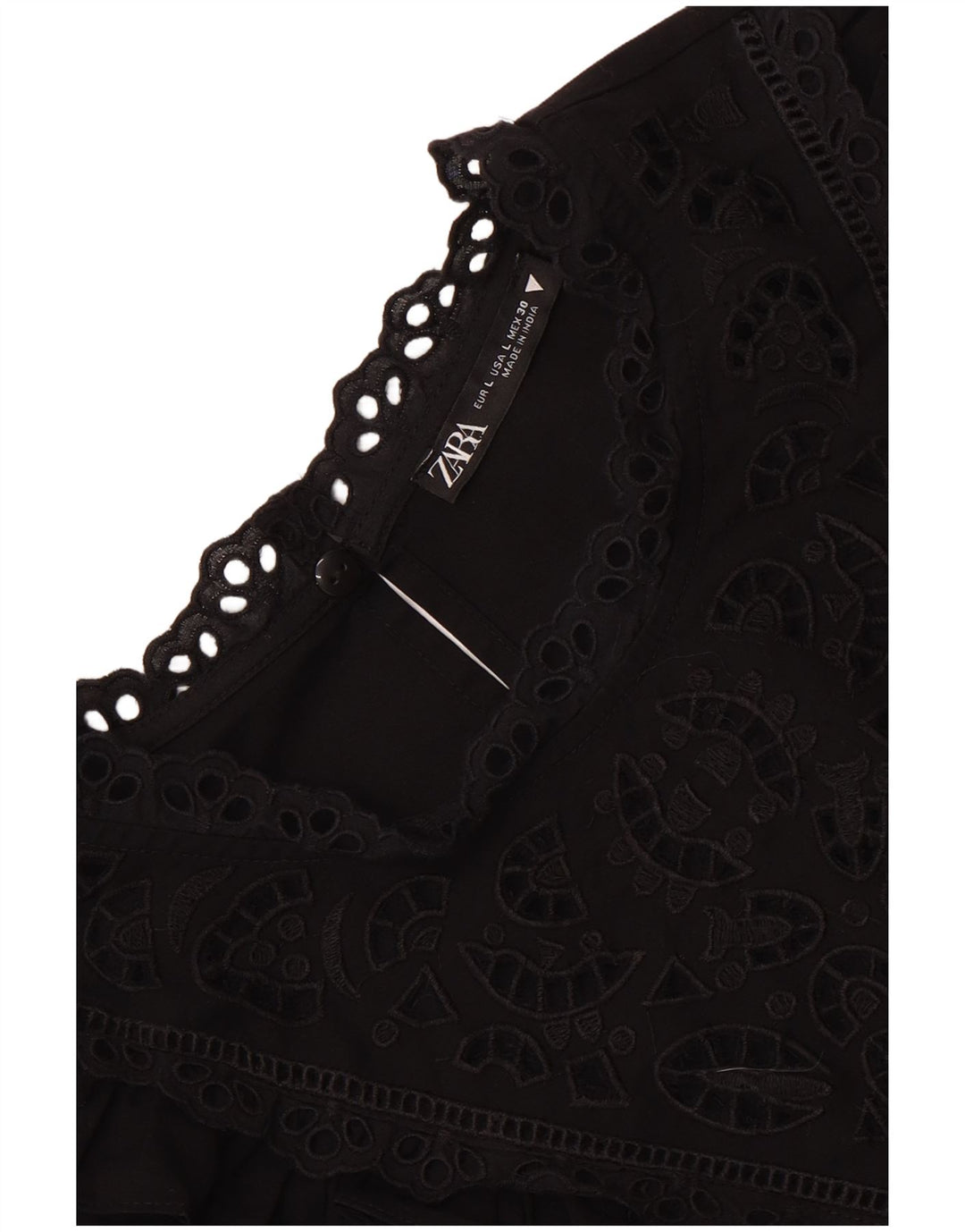 Zara Robe droite à manches longues pour femme UK 14 Large Noir