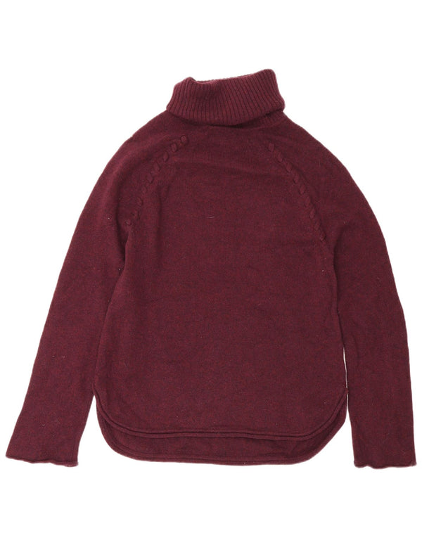 Jigsaw Pull Col Roulé Femme UK 6 XS Laine Bordeaux