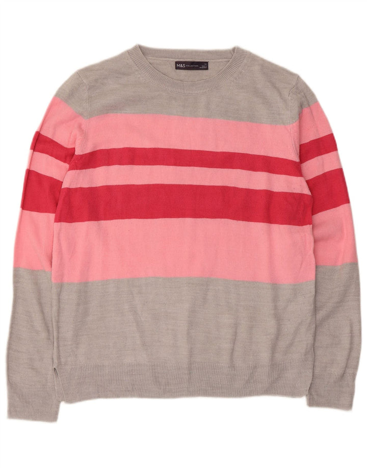 Marks & Spencer Pull col bateau pour femme Gris moyen UK 12