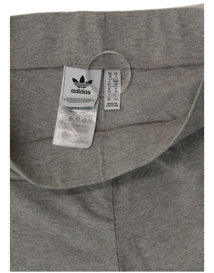 Adidas Womens Leggings UK 10 Small  Grey Cotton